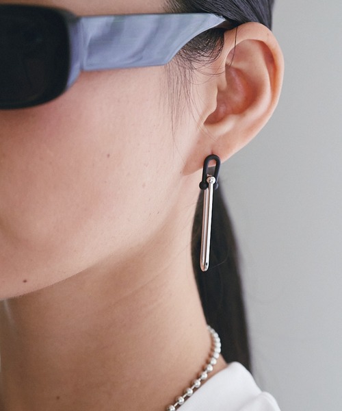 SOEMIN（ソミン）の「Combination chain pierced earrings／マットチェーンピアス（ピアス（両耳用）・レディース・ブラック・FREE）」の14枚目の写真