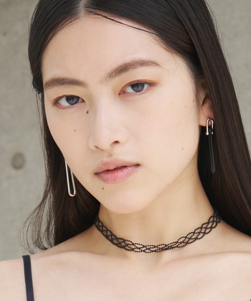 SOEMIN（ソミン）の「Combination chain pierced earrings／マットチェーンピアス（ピアス（両耳用）・レディース・ブラック・FREE）」の6枚目の写真