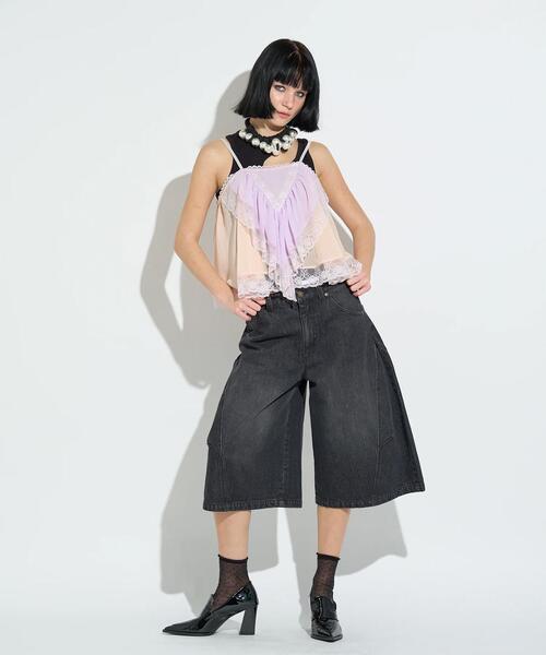 anna sui nyc(アナ スイ エヌ ワイ シー)の「anna sui nyc/アナ スイ エヌワイシー/デニムラインハーフパンツ(デニムパンツ・レディース・その他4/ブラック・S/M)」の6枚目の写真