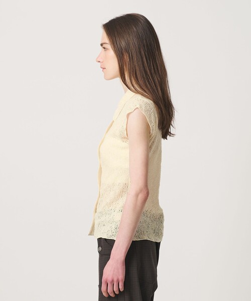 ATTISESSION（アティセッション）の「＜ATTISESSION＞E/C RSL レース フレンチスリーブ シャツ（シャツ/ブラウス・レディース・ナチュラル/ダークブラウン・FREE）」の7枚目の写真