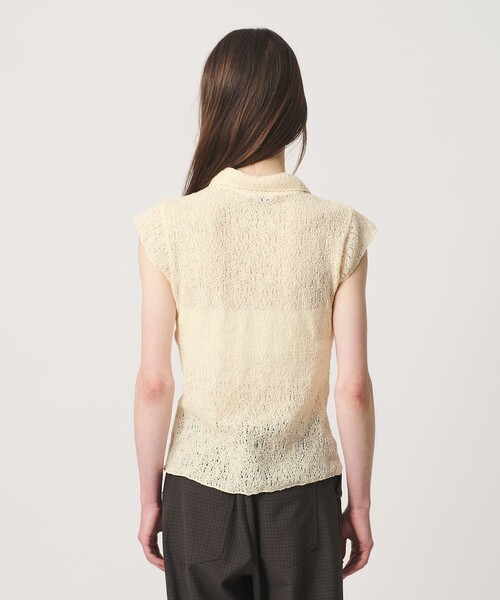 ATTISESSION（アティセッション）の「＜ATTISESSION＞E/C RSL レース フレンチスリーブ シャツ（シャツ/ブラウス・レディース・ナチュラル/ダークブラウン・FREE）」の8枚目の写真