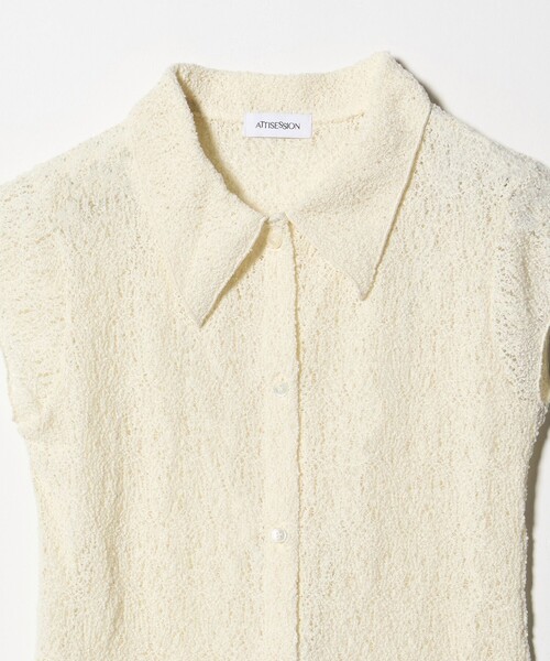 ATTISESSION（アティセッション）の「＜ATTISESSION＞E/C RSL レース フレンチスリーブ シャツ（シャツ/ブラウス・レディース・ナチュラル/ダークブラウン・FREE）」の18枚目の写真