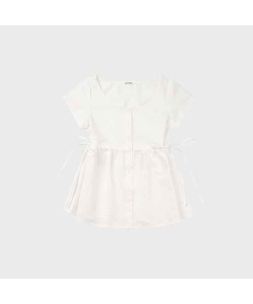 MUWM(ムウム)の「スランバータイブラウス Slumber Tie Blouse (ホワイト)(シャツ/ブラウス・レディース・ホワイト・OS)」の1枚目の写真