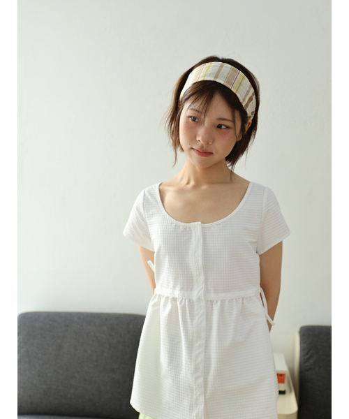 MUWM(ムウム)の「スランバータイブラウス Slumber Tie Blouse (ホワイト)(シャツ/ブラウス・レディース・ホワイト・OS)」の2枚目の写真