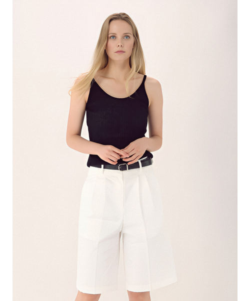 ACUD（アクド）の「Linen Rib Sleeveless Knit _Black（Tシャツ/カットソー・レディース・ブラック・FREE）」の2枚目の写真