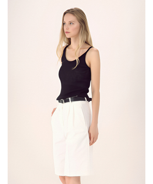 ACUD（アクド）の「Linen Rib Sleeveless Knit _Black（Tシャツ/カットソー・レディース・ブラック・FREE）」の3枚目の写真