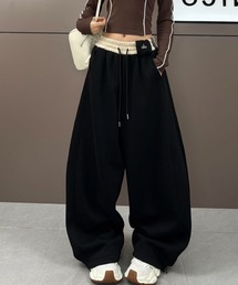 立体シルエット ワイドスウェットパンツ