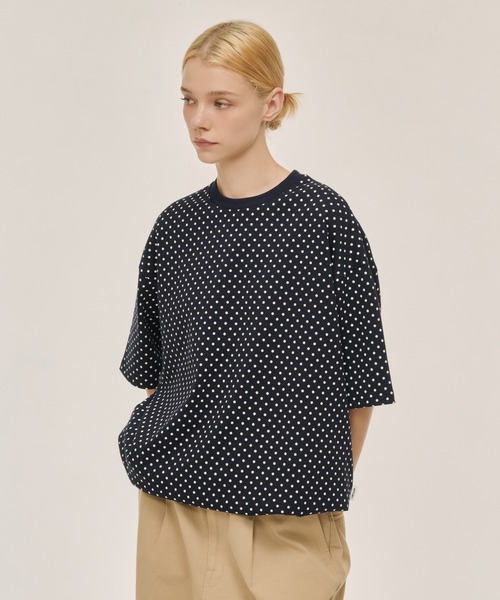 WETTEMPT(ウィテンプト)の「DOT PRINT S/S TEE / ドットプリントS/S T(Tシャツ/カットソー・メンズ・ネイビー/グレー/ブラック・SMALL/MEDIUM/LARGE)」の3枚目の写真