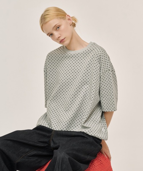 WETTEMPT(ウィテンプト)の「DOT PRINT S/S TEE / ドットプリントS/S T(Tシャツ/カットソー・メンズ・ネイビー/グレー/ブラック・SMALL/MEDIUM/LARGE)」の2枚目の写真