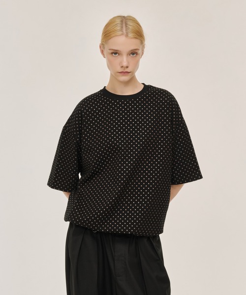 WETTEMPT(ウィテンプト)の「DOT PRINT S/S TEE / ドットプリントS/S T(Tシャツ/カットソー・メンズ・ネイビー/グレー/ブラック・SMALL/MEDIUM/LARGE)」の7枚目の写真