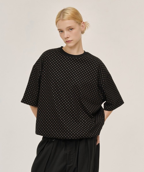 WETTEMPT(ウィテンプト)の「DOT PRINT S/S TEE / ドットプリントS/S T(Tシャツ/カットソー・メンズ・ネイビー/グレー/ブラック・SMALL/MEDIUM/LARGE)」の5枚目の写真