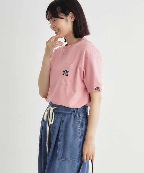 BEN DAVIS(ベンデイビス)の「ポケットTシャツ(Tシャツ/カットソー・レディース・ピンク系/ネイビー/ブラック/ホワイト・03)」の4枚目の写真