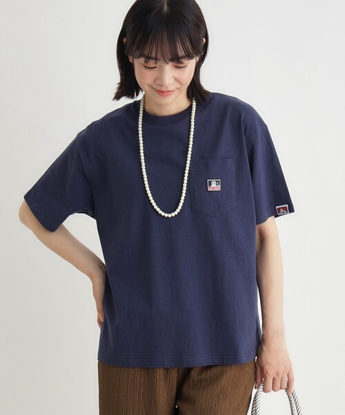 BEN DAVIS(ベンデイビス)の「ポケットTシャツ(Tシャツ/カットソー・レディース・ピンク系/ネイビー/ブラック/ホワイト・03)」の3枚目の写真