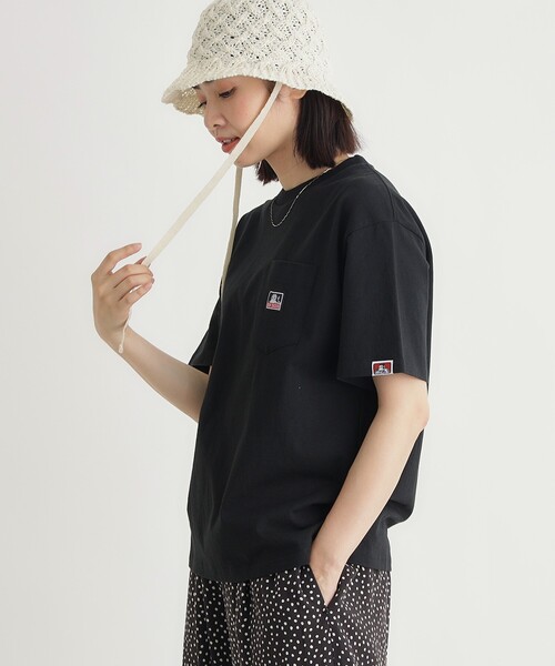 BEN DAVIS(ベンデイビス)の「ポケットTシャツ(Tシャツ/カットソー・レディース・ピンク系/ネイビー/ブラック/ホワイト・03)」の2枚目の写真