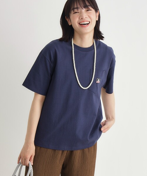 BEN DAVIS(ベンデイビス)の「ポケットTシャツ(Tシャツ/カットソー・レディース・ピンク系/ネイビー/ブラック/ホワイト・03)」の5枚目の写真