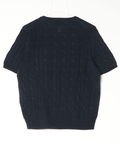 POLO RALPH LAUREN(ポロ ラルフ ローレン)の「ケーブルニット コットン ショートスリーブ セーター(ニット/セーター・レディース・ブルー・S/M/XS/L/XL)」の4枚目の写真