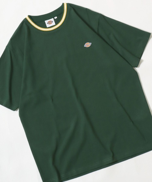 Dickies(ディッキーズ)の「Dickies(ディッキーズ)ワンポイント刺繍Tシャツ 無地 リンガー配色/ビッグシルエット ユニセックス(Tシャツ/カットソー・メンズ・ネイビー系1/ホワイト系その他/ブラック系その他/ダークグリーン/ブラック/ダークグリーン系1/ネイビー/ホワイト・M/XL/L)」の6枚目の写真