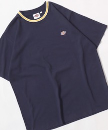 Dickies(ディッキーズ)ワンポイント刺繍Tシャツ 無地 リンガー配色/ビッグシルエット ユニセックス