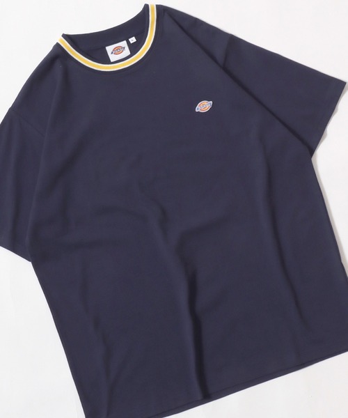 Dickies(ディッキーズ)の「Dickies(ディッキーズ)ワンポイント刺繍Tシャツ 無地 リンガー配色/ビッグシルエット ユニセックス(Tシャツ/カットソー・メンズ・ネイビー系1/ホワイト系その他/ブラック系その他/ダークグリーン/ブラック/ダークグリーン系1/ネイビー/ホワイト・M/XL/L)」の8枚目の写真