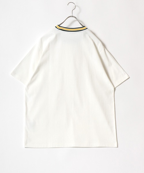 Dickies(ディッキーズ)の「Dickies(ディッキーズ)ワンポイント刺繍Tシャツ 無地 リンガー配色/ビッグシルエット ユニセックス(Tシャツ/カットソー・メンズ・ネイビー系1/ホワイト系その他/ブラック系その他/ダークグリーン/ブラック/ダークグリーン系1/ネイビー/ホワイト・M/XL/L)」の12枚目の写真