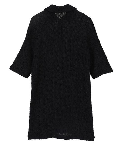 CURRENTAGE(カレンテージ)の「Raschel lace polo(MEN'S)(ポロシャツ・メンズ・ブルー/ブラック・4/3)」の8枚目の写真