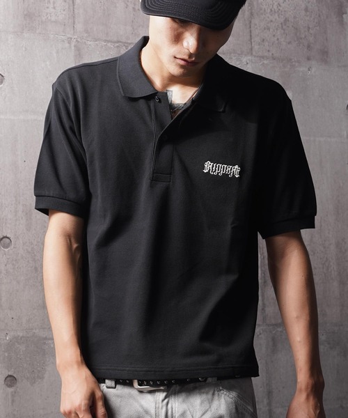RIPPER(リッパー)の「【RIPPER】クラシック クロップド ポロシャツ / Classic Cropped Polo Shirt / 短丈 ボックスシルエット(ポロシャツ・メンズ・ブラック×グレー/ブラック×ホワイト/ブラック系・S/M/L/XL)」の3枚目の写真