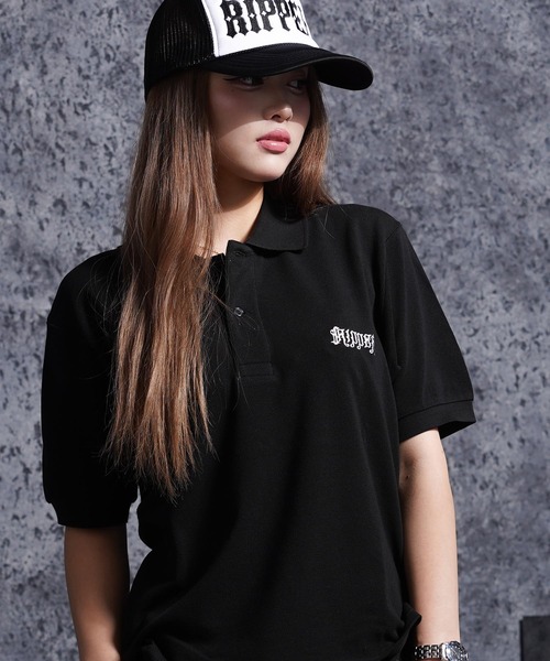 RIPPER(リッパー)の「【RIPPER】クラシック クロップド ポロシャツ / Classic Cropped Polo Shirt / 短丈 ボックスシルエット(ポロシャツ・メンズ・ブラック×グレー/ブラック×ホワイト/ブラック系・S/M/L/XL)」の19枚目の写真