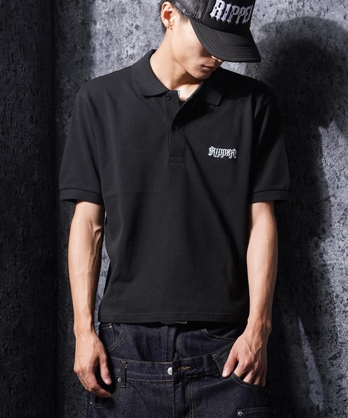 RIPPER(リッパー)の「【RIPPER】クラシック クロップド ポロシャツ / Classic Cropped Polo Shirt / 短丈 ボックスシルエット(ポロシャツ・メンズ・ブラック×グレー/ブラック×ホワイト/ブラック系・S/M/L/XL)」の13枚目の写真