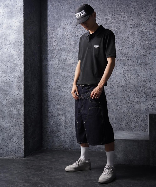 RIPPER(リッパー)の「【RIPPER】クラシック クロップド ポロシャツ / Classic Cropped Polo Shirt / 短丈 ボックスシルエット(ポロシャツ・メンズ・ブラック×グレー/ブラック×ホワイト/ブラック系・S/M/L/XL)」の14枚目の写真