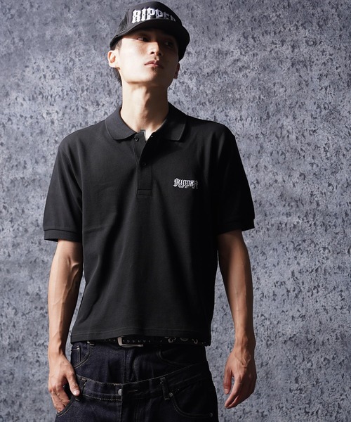 RIPPER(リッパー)の「【RIPPER】クラシック クロップド ポロシャツ / Classic Cropped Polo Shirt / 短丈 ボックスシルエット(ポロシャツ・メンズ・ブラック×グレー/ブラック×ホワイト/ブラック系・S/M/L/XL)」の16枚目の写真
