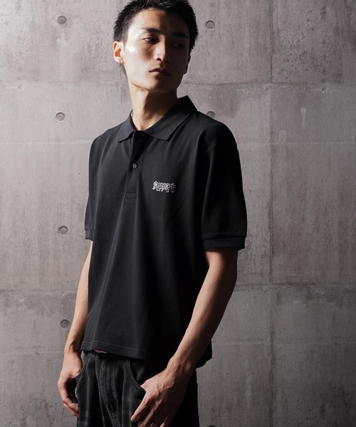 RIPPER(リッパー)の「【RIPPER】クラシック クロップド ポロシャツ / Classic Cropped Polo Shirt / 短丈 ボックスシルエット(ポロシャツ・メンズ・ブラック×グレー/ブラック×ホワイト/ブラック系・S/M/L/XL)」の8枚目の写真