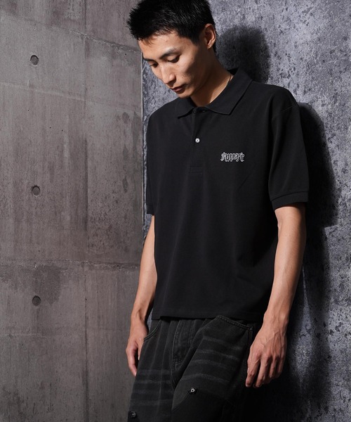 RIPPER(リッパー)の「【RIPPER】クラシック クロップド ポロシャツ / Classic Cropped Polo Shirt / 短丈 ボックスシルエット(ポロシャツ・メンズ・ブラック×グレー/ブラック×ホワイト/ブラック系・S/M/L/XL)」の9枚目の写真