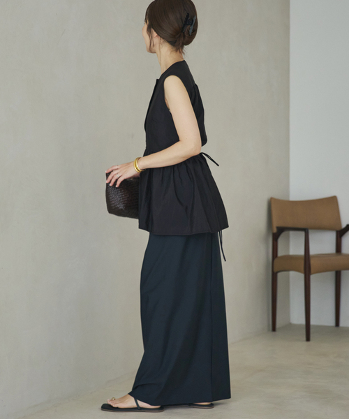 plage(プラージュ)の「PROTAGONISTA / プロタゴニスタ 別注 SIDE RBN WASHABLE SATIN ブラウス(シャツ/ブラウス・レディース・ブラック・FREE)」の6枚目の写真
