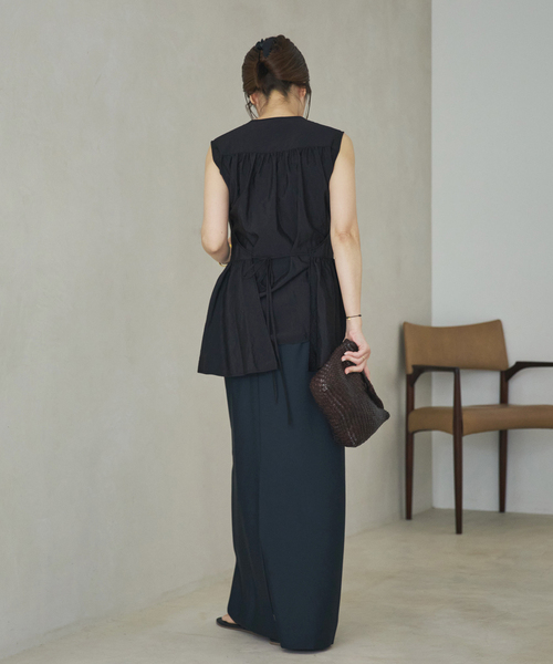 plage(プラージュ)の「PROTAGONISTA / プロタゴニスタ 別注 SIDE RBN WASHABLE SATIN ブラウス(シャツ/ブラウス・レディース・ブラック・FREE)」の7枚目の写真