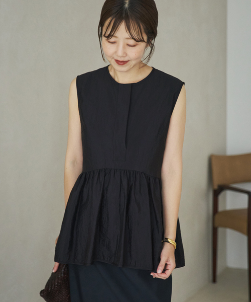 plage(プラージュ)の「PROTAGONISTA / プロタゴニスタ 別注 SIDE RBN WASHABLE SATIN ブラウス(シャツ/ブラウス・レディース・ブラック・FREE)」の8枚目の写真