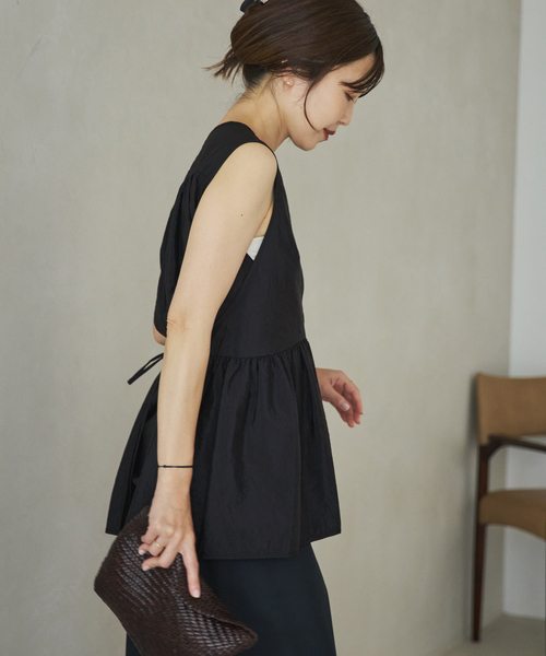 plage(プラージュ)の「PROTAGONISTA / プロタゴニスタ 別注 SIDE RBN WASHABLE SATIN ブラウス(シャツ/ブラウス・レディース・ブラック・FREE)」の10枚目の写真