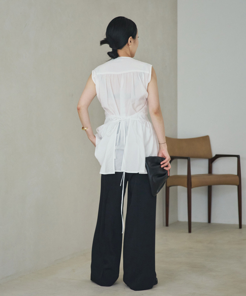 plage(プラージュ)の「PROTAGONISTA / プロタゴニスタ 別注 SIDE RBN WASHABLE SATIN ブラウス(シャツ/ブラウス・レディース・ブラック・FREE)」の15枚目の写真