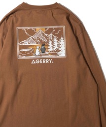【GERRY】ワンポイント刺繍＆バックプリントロングスリーブクルーネックTシャツ