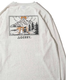 【GERRY】ワンポイント刺繍&バックプリントロングスリーブクルーネックTシャツ