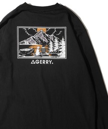 【GERRY】ワンポイント刺繍&バックプリントロングスリーブクルーネックTシャツ