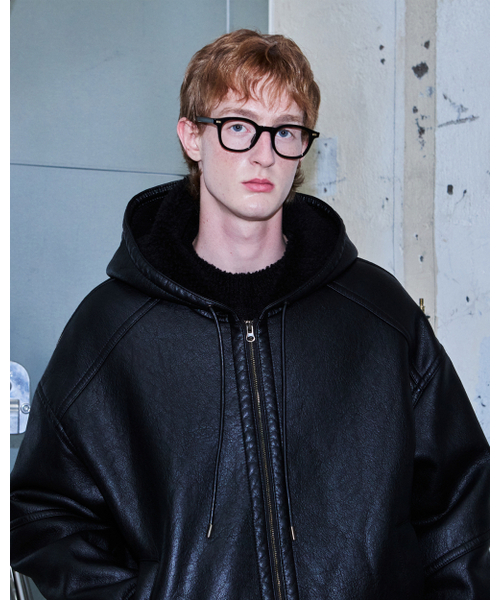 THEENDQUESTION(ジエンドクエスチョン)の「Hooded shearling jumper / BLACK(ライダースジャケット・レディース・その他・1/2)」の3枚目の写真