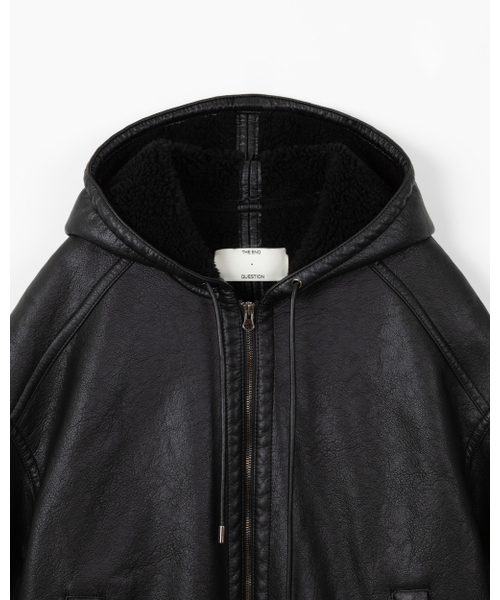 THEENDQUESTION(ジエンドクエスチョン)の「Hooded shearling jumper / BLACK(ライダースジャケット・レディース・その他・1/2)」の4枚目の写真