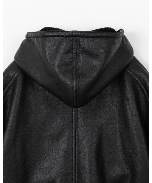 THEENDQUESTION(ジエンドクエスチョン)の「Hooded shearling jumper / BLACK(ライダースジャケット・レディース・その他・1/2)」の5枚目の写真