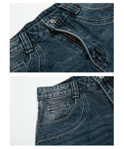mushwear(マッシュウェア)の「パールスタッズワイドデニムハーフパンツ(デニムパンツ・メンズ・ブルー・X-LARGE/XX-LARGE/SMALL/MEDIUM/LARGE)」の9枚目の写真
