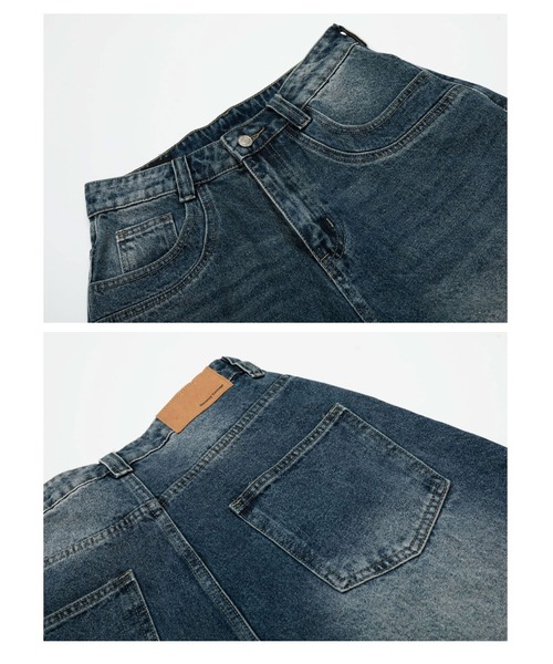 mushwear(マッシュウェア)の「パールスタッズワイドデニムハーフパンツ(デニムパンツ・メンズ・ブルー・X-LARGE/XX-LARGE/SMALL/MEDIUM/LARGE)」の10枚目の写真