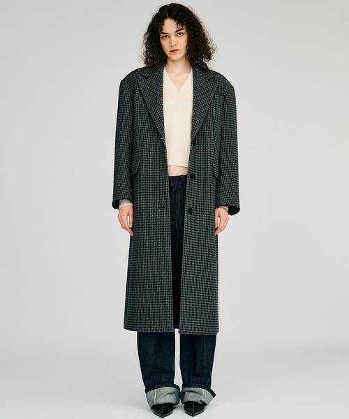 PRANK PROJECT(プランクプロジェクト)の「【2026Autumn Pre-Order】ガンクラブチェックワイドショルダーコート / Gun Club Check Wide Shoulder Coat(チェスターコート・レディース・マルチ・36/38)」の1枚目の写真