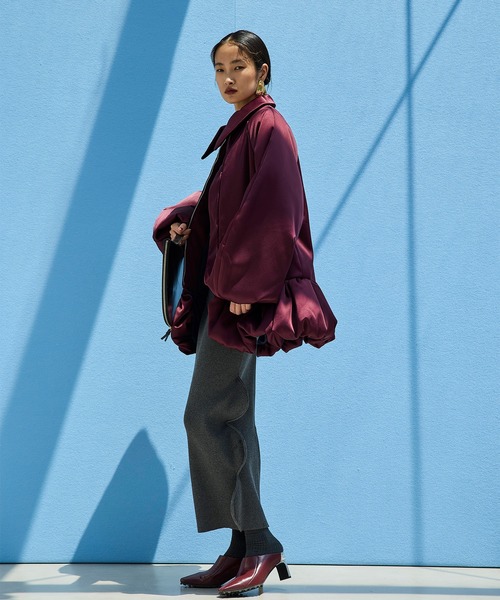 OMMO(オーエムエムオー)の「BALLOON PEPLUM BZ(ブルゾン・レディース・ブラック/ボルドー・38/36)」の19枚目の写真