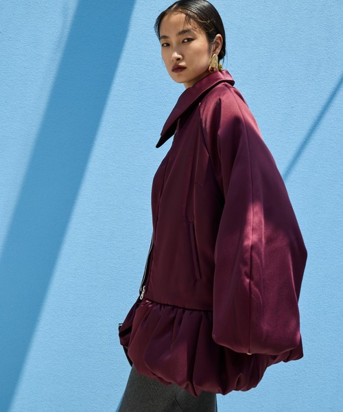OMMO(オーエムエムオー)の「BALLOON PEPLUM BZ(ブルゾン・レディース・ブラック/ボルドー・38/36)」の14枚目の写真