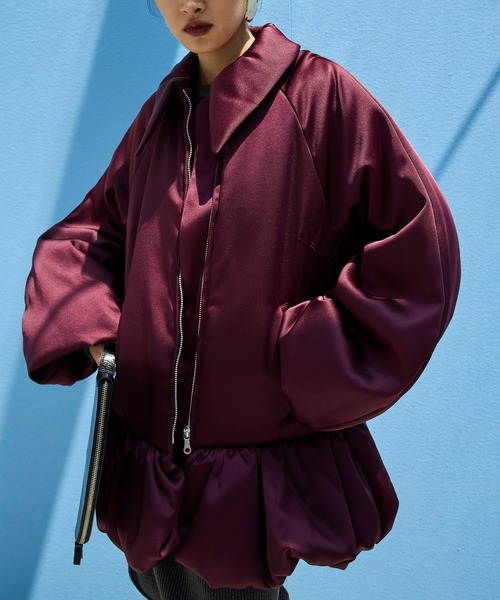 OMMO(オーエムエムオー)の「BALLOON PEPLUM BZ(ブルゾン・レディース・ブラック/ボルドー・38/36)」の13枚目の写真