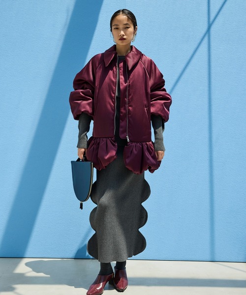 OMMO(オーエムエムオー)の「BALLOON PEPLUM BZ(ブルゾン・レディース・ブラック/ボルドー・38/36)」の21枚目の写真